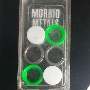 Morbid Metals 5/8"plugs Green, Metal and Classic White Set